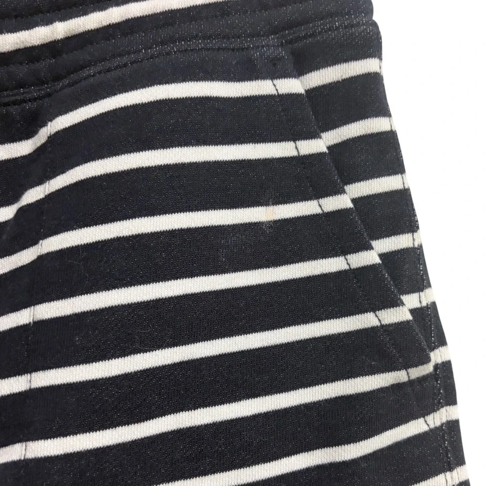 Club Monaco Breton Stripe Nautical Navy Blue Knit Sweatshorts Drawstring Mens M